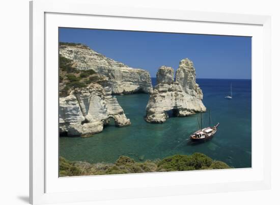 Kleftiko, Milos, Cyclades, Greece-Katja Kreder-Framed Photographic Print