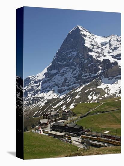 Kleine Scheidegg and Eiger Near Grindelwald, Bernese Oberland, Swiss Alps, Switzerland, Europe-Hans Peter Merten-Stretched Canvas