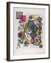 Kleine Welten V (Small Worlds V), 1922 (Woodcut Printed in Red, Blue, Yellow, and Black)-Wassily Kandinsky-Framed Giclee Print