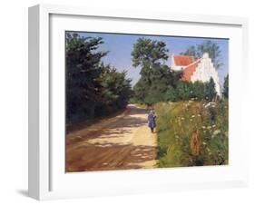 Kleines Mädchen mit Wiesenblumen-Hans Andersen Brendekilde-Framed Giclee Print