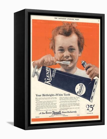 Klenzo Toothpaste, USA, 1920-null-Framed Stretched Canvas