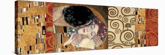 Klimt Deco (The Kiss)-Gustav Klimt-Stretched Canvas