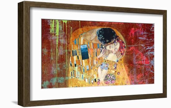 Klimt's Kiss 2.0 (detail)-Eric Chestier-Framed Giclee Print