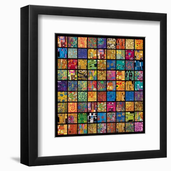 Klimt Squares-Gustav Klimt-Framed Premium Giclee Print