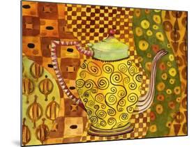 Klimt Style Teapot Art Print-Blenda Tyvoll-Mounted Art Print