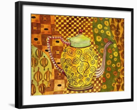 Klimt Style Teapot Art Print-Blenda Tyvoll-Framed Art Print