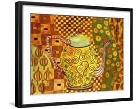 Klimt Style Teapot Art Print-Blenda Tyvoll-Framed Art Print