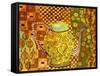 Klimt Style Teapot Art Print-Blenda Tyvoll-Framed Stretched Canvas