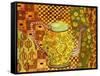 Klimt Style Teapot Art Print-Blenda Tyvoll-Framed Stretched Canvas