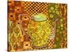 Klimt Style Teapot Art Print-Blenda Tyvoll-Stretched Canvas