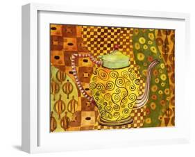 Klimt Style Teapot Art Print-Blenda Tyvoll-Framed Art Print