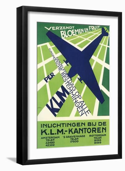 Klm Travel Poster-null-Framed Art Print