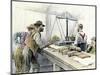 Klondike Miners Weighing Their Gold in a Dawson City Bank, c.1898-null-Mounted Giclee Print