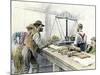 Klondike Miners Weighing Their Gold in a Dawson City Bank, c.1898-null-Mounted Giclee Print