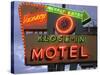 Klose-In Motel Sign Lights as Night Falls, Seattle, Washington, USA-Nancy & Steve Ross-Stretched Canvas