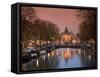 Kloveniers Burgwal Canal and Waag Historic Building, Nieuwmarkt, Amsterdam, Holland-Michele Falzone-Framed Stretched Canvas