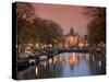 Kloveniers Burgwal Canal and Waag Historic Building, Nieuwmarkt, Amsterdam, Holland-Michele Falzone-Stretched Canvas