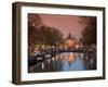Kloveniers Burgwal Canal and Waag Historic Building, Nieuwmarkt, Amsterdam, Holland-Michele Falzone-Framed Photographic Print