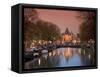 Kloveniers Burgwal Canal and Waag Historic Building, Nieuwmarkt, Amsterdam, Holland-Michele Falzone-Framed Stretched Canvas