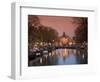 Kloveniers Burgwal Canal and Waag Historic Building, Nieuwmarkt, Amsterdam, Holland-Michele Falzone-Framed Photographic Print