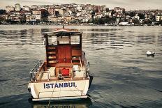 Postcard from Istanbul. Motor Boat by the Golden Horn - Istanbul, Turkey. the Beyoglu District in T-KN-Photographic Print