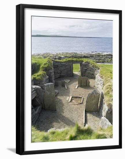 Knap of Howar a Neolithic settlement, Papa Westray, Scotland.-Martin Zwick-Framed Premium Photographic Print