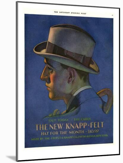 Knapp-Felt, Magazine Advertisement, USA, 1920-null-Mounted Print