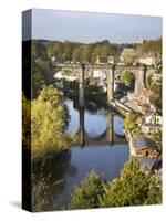 Knaresborough Viaduct and River Nidd in Autumn, North Yorkshire, Yorkshire, England, United Kingdom-Mark Sunderland-Stretched Canvas