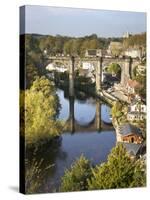 Knaresborough Viaduct and River Nidd in Autumn, North Yorkshire, Yorkshire, England, United Kingdom-Mark Sunderland-Stretched Canvas