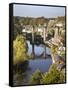 Knaresborough Viaduct and River Nidd in Autumn, North Yorkshire, Yorkshire, England, United Kingdom-Mark Sunderland-Framed Stretched Canvas