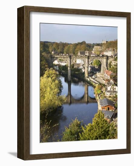 Knaresborough Viaduct and River Nidd in Autumn, North Yorkshire, Yorkshire, England, United Kingdom-Mark Sunderland-Framed Photographic Print