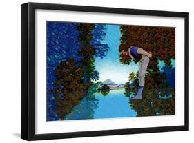 Knave and Frog-Maxfield Parrish-Framed Art Print