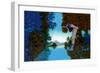 Knave and Frog-Maxfield Parrish-Framed Art Print