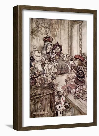 Knave Before King and Queen of Hearts, 'Alice's Adventures in Wonderland' by Lewis Carroll-Arthur Rackham-Framed Giclee Print