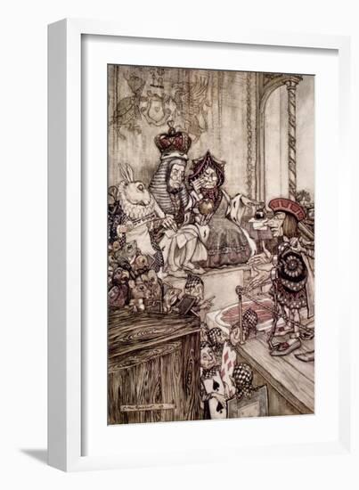 Knave Before King and Queen of Hearts, 'Alice's Adventures in Wonderland' by Lewis Carroll-Arthur Rackham-Framed Giclee Print