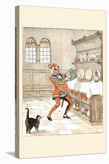 Knave of Hearts He Stole the Tarts from the Cupboard-Randolph Caldecott-Stretched Canvas