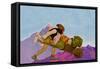 Knave with a Wheelbarrow-Maxfield Parrish-Framed Stretched Canvas