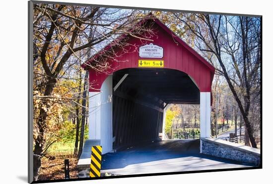 Knechts Covered Bridge Fall Scenic, Bucks County, Pennsylvania, USA-George Oze-Mounted Photographic Print