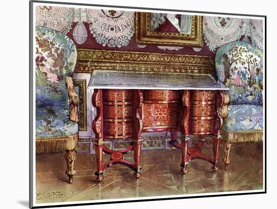 Kneehole Writing Table and Gilt Fauteuils, 1910-Edwin Foley-Mounted Giclee Print