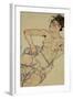 Kneeling Female Semi-Nude, 1917-Egon Schiele-Framed Giclee Print