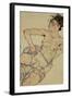 Kneeling Female Semi-Nude, 1917-Egon Schiele-Framed Giclee Print