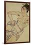 Kneeling Female Semi-Nude, 1917-Egon Schiele-Framed Giclee Print