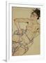 Kneeling Female Semi-Nude, 1917-Egon Schiele-Framed Giclee Print