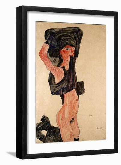 Kneeling Girl, Kniedes Maedchen, 1910-Egon Schiele-Framed Giclee Print