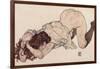 Kneeling Girl, Resting on Both Elbows, 1917-Egon Schiele-Framed Giclee Print