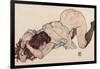 Kneeling Girl, Resting on Both Elbows, 1917-Egon Schiele-Framed Giclee Print