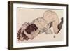 Kneeling Girl, Resting on Both Elbows, 1917-Egon Schiele-Framed Giclee Print