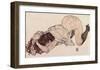 Kneeling Girl, Resting on Both Elbows-Egon Schiele-Framed Giclee Print