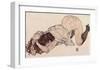 Kneeling Girl, Resting on Both Elbows-Egon Schiele-Framed Giclee Print