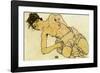 Kneeling Half Naked 2-Egon Schiele-Framed Art Print